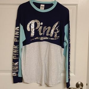 PINK lone sleeve tee